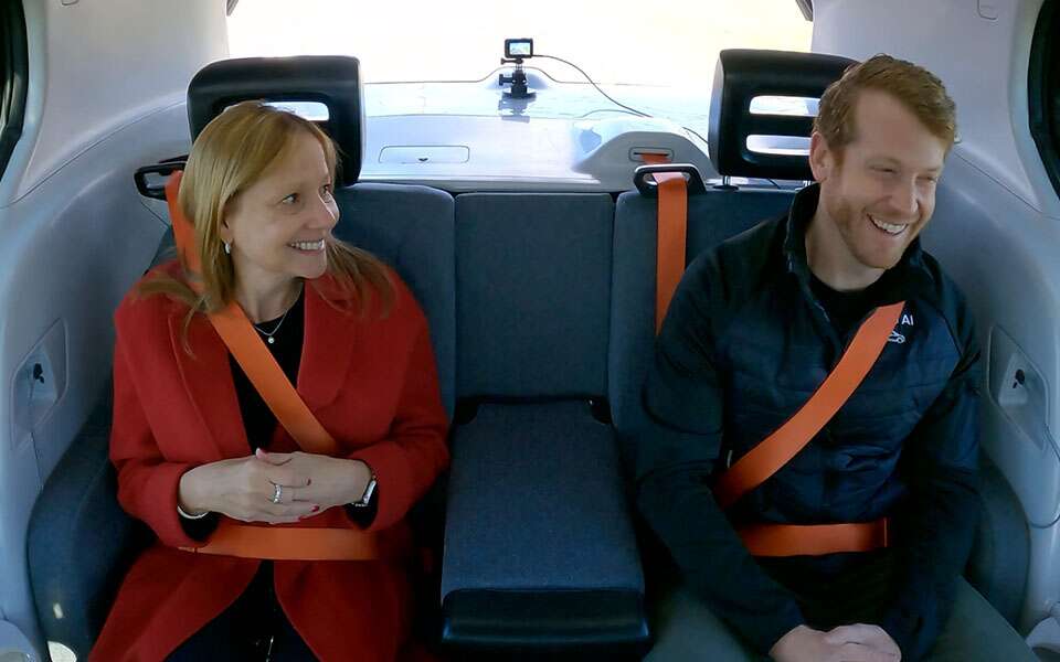GM CEO Mary Barra Takes Driverless Cruise Origin For Test Ride Video Thumbnail